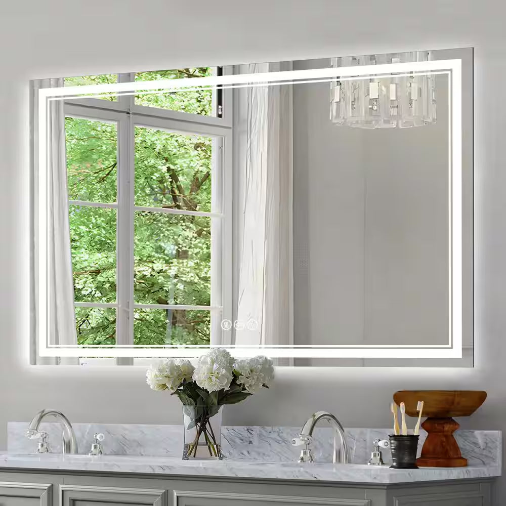 Premium 30" x 48" LED Bathroom Mirror – Anti-Fog, Frameless & Modern Design