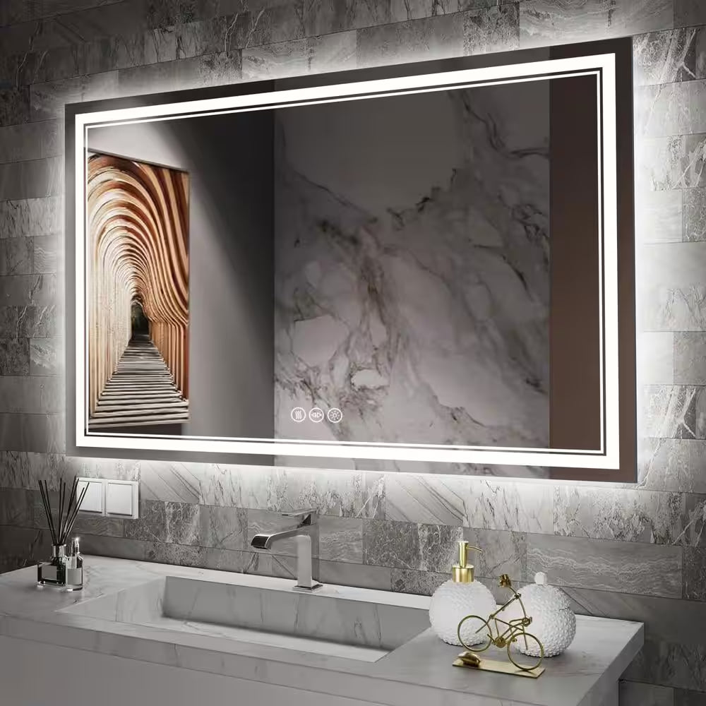 Premium 30" x 48" LED Bathroom Mirror – Anti-Fog, Frameless & Modern Design