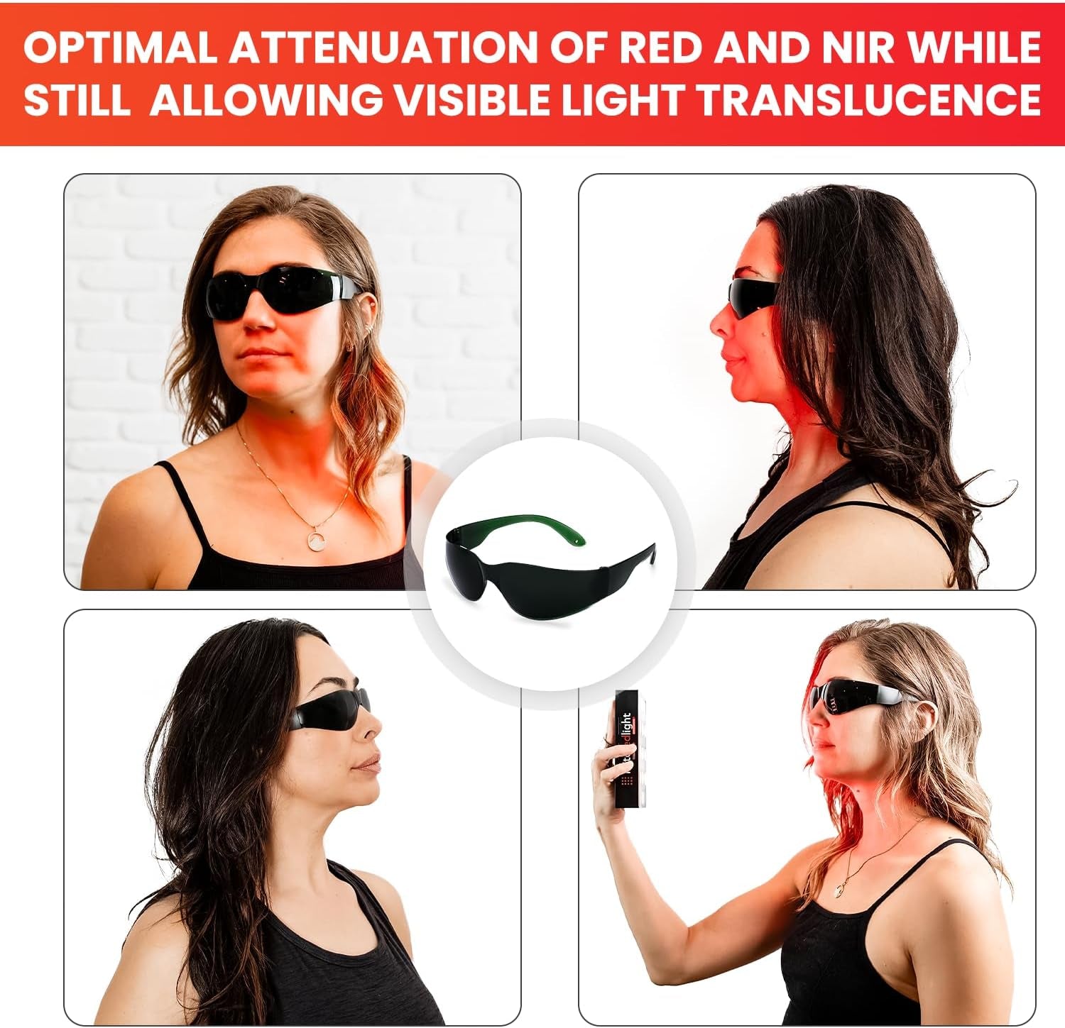 ShieldGlow™ | Professional LED Light Therapy Protective Goggles (600nm–900nm)