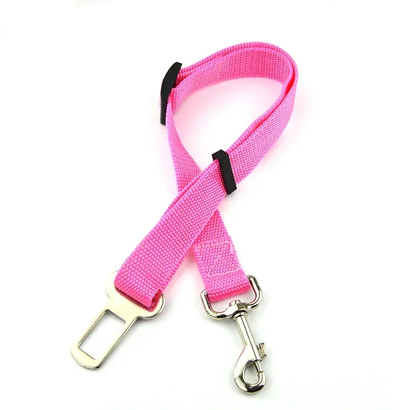 Adjustable Pet Car Seat Belt and Harness for Dogs and Cats - Safety Clip and Traction Lead Accessories