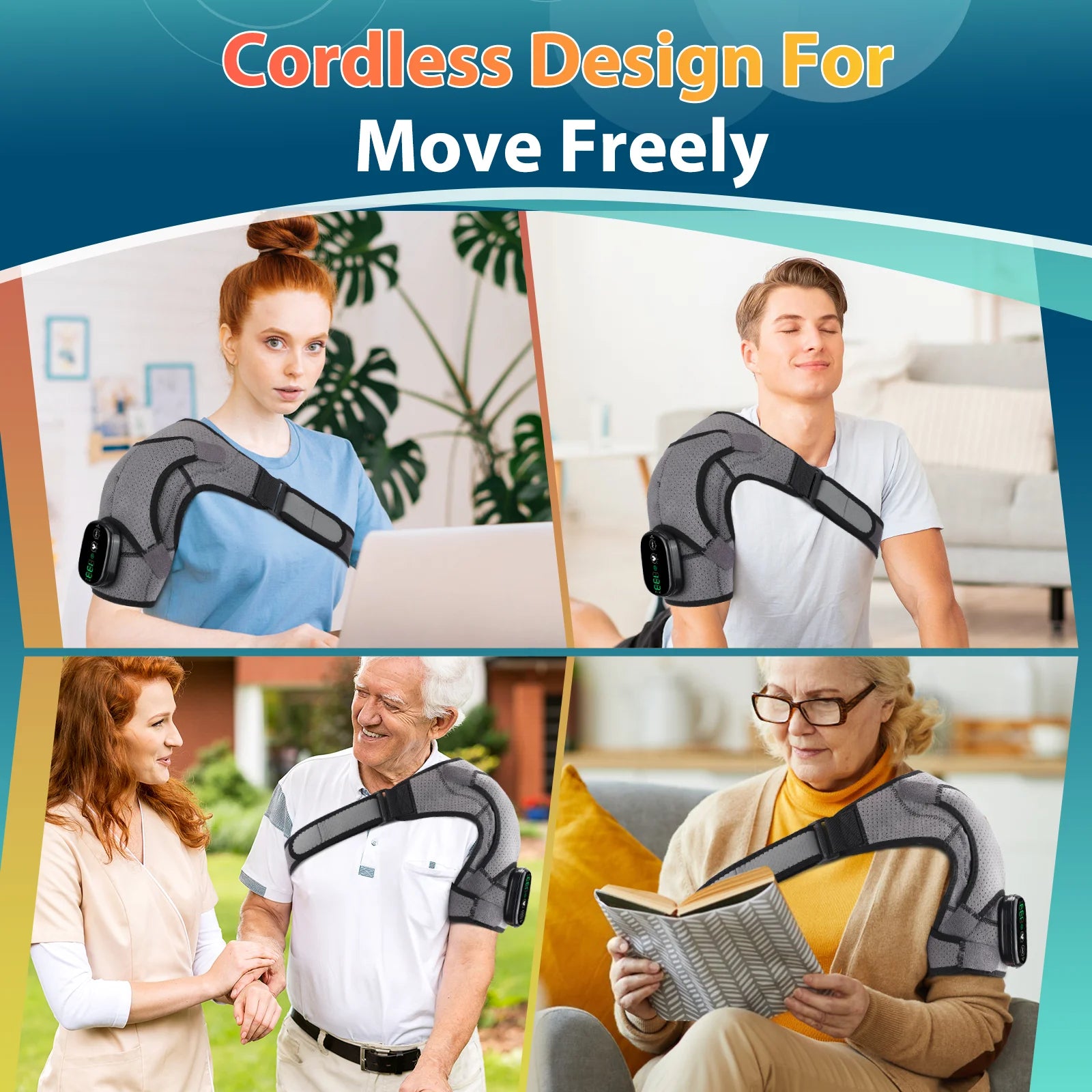 ThermaRelief™ Pro | Cordless Heated Shoulder Massager & Recovery Brace