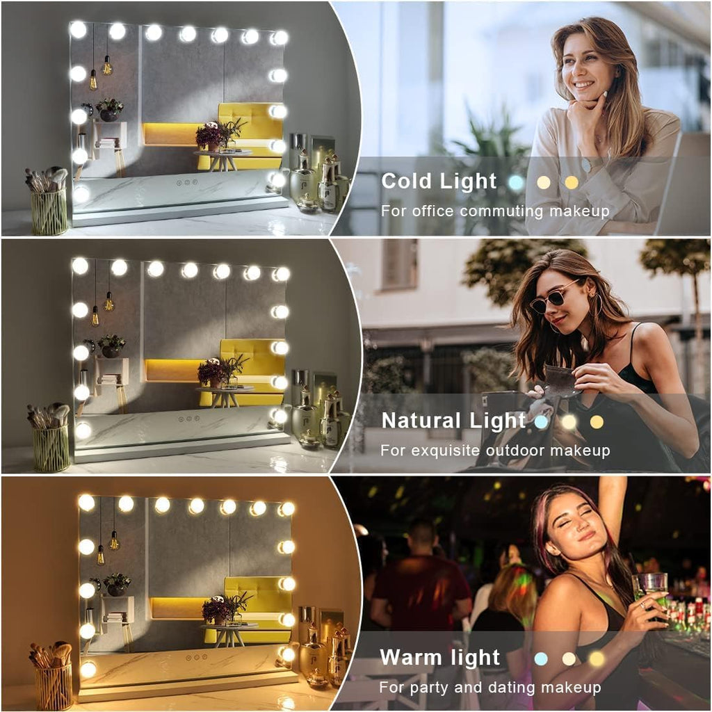 Hollywood Vanity Mirror with Lights – Professional Makeup Mirror with USB & Type-C Charging