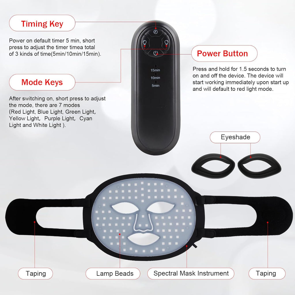 AuraGlow™ 7-Color LED Premium Silicon Mask