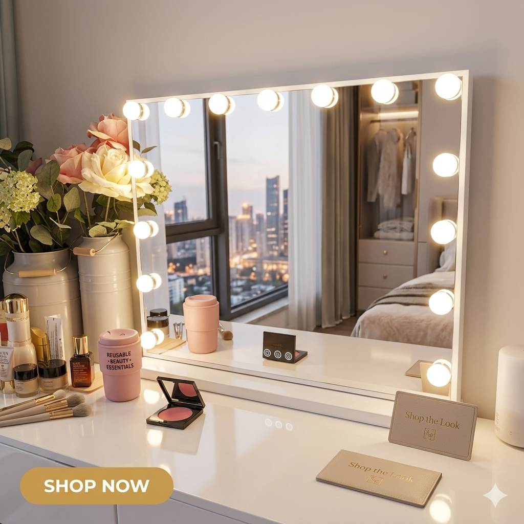 Hollywood Vanity Mirror with Lights – Professional Makeup Mirror with USB & Type-C Charging