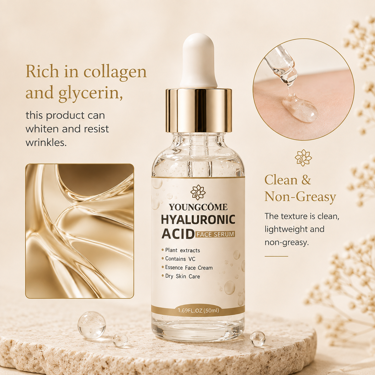 Korean Hyaluronic Acid Deep Hydration Essence | Plumping & Anti-Aging Facial Serum