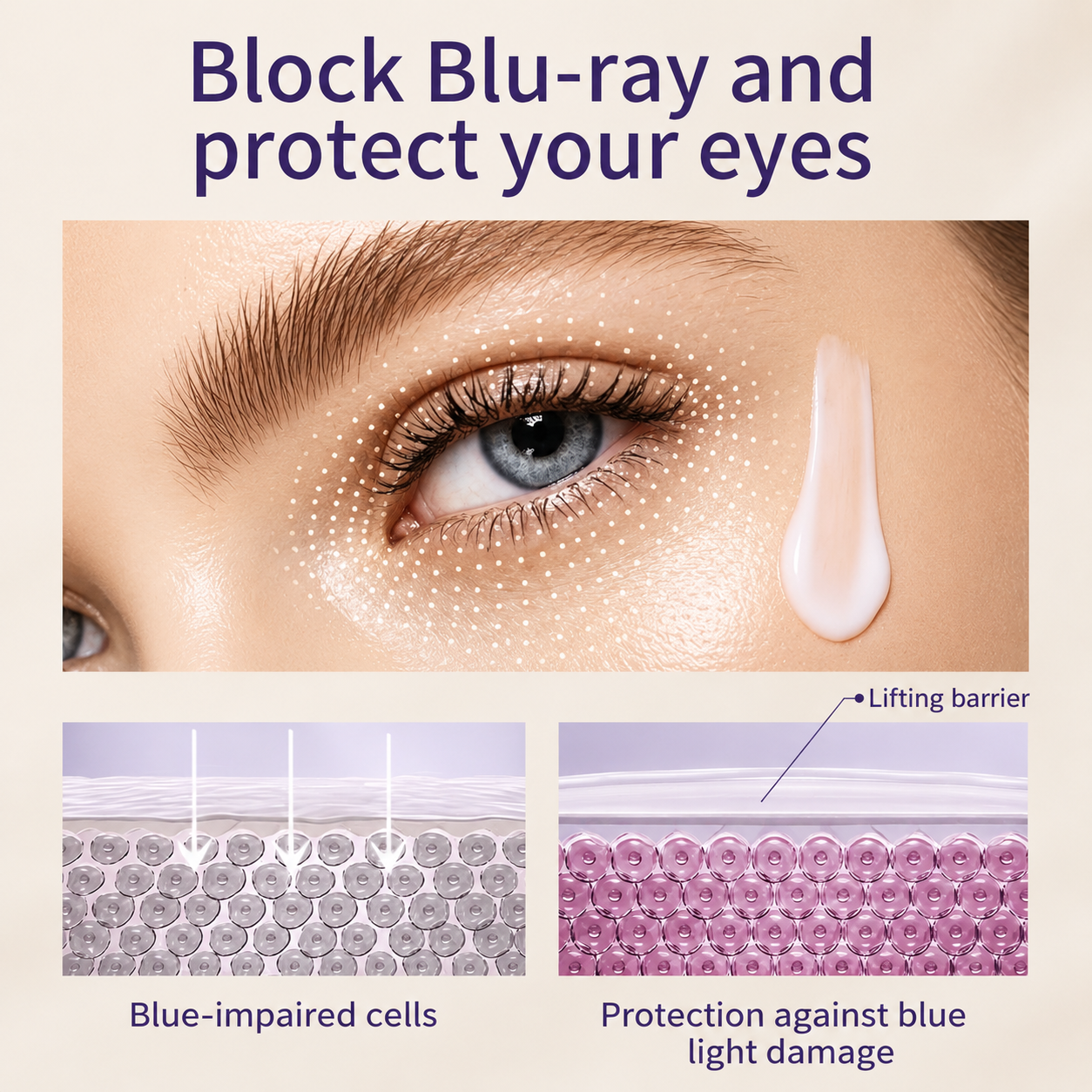 Korean Anti-Aging Eye Cream Roller – Hyaluronic Acid for Wrinkles, Dark Circles & Puffiness