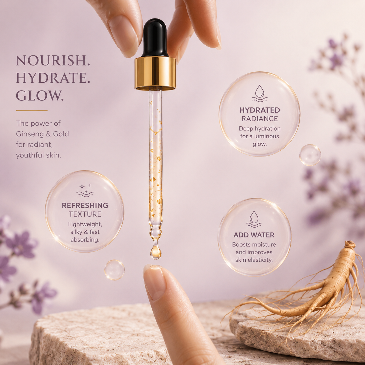 24K Gold Hyaluronic Acid Face Serum | Anti-Aging Collagen & Niacinamide Essence (100ml)