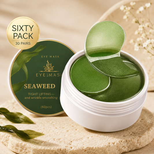 60-Piece Seaweed & Hyaluronic Acid Eye Masks – Instantly Hydrate, Brighten & Depuff