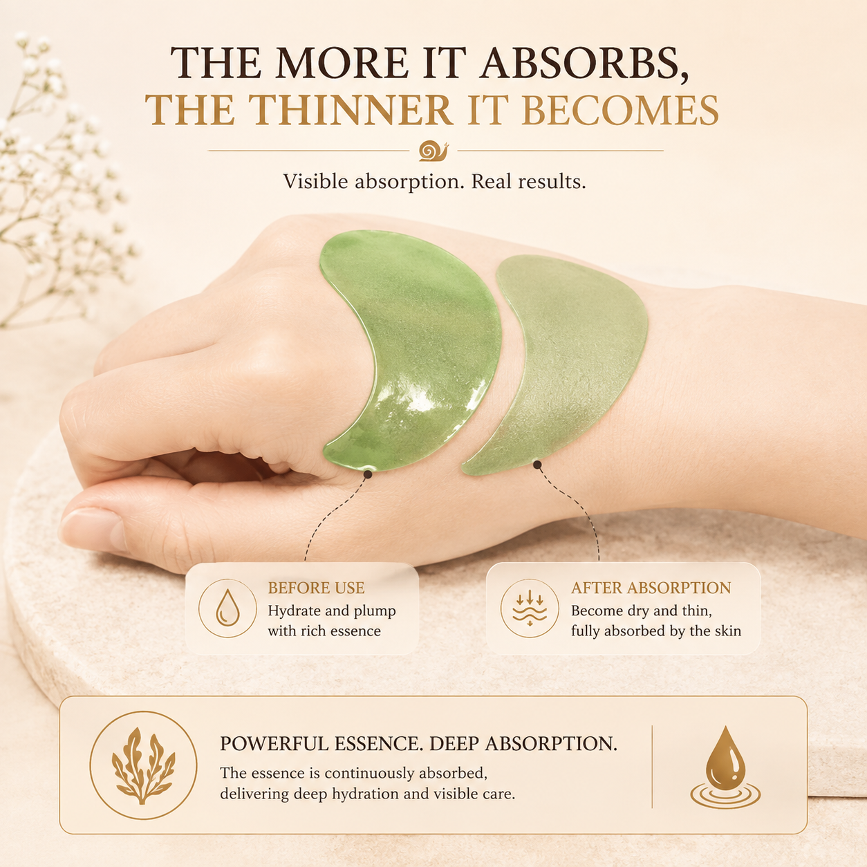 60-Piece Seaweed & Hyaluronic Acid Eye Masks – Instantly Hydrate, Brighten & Depuff