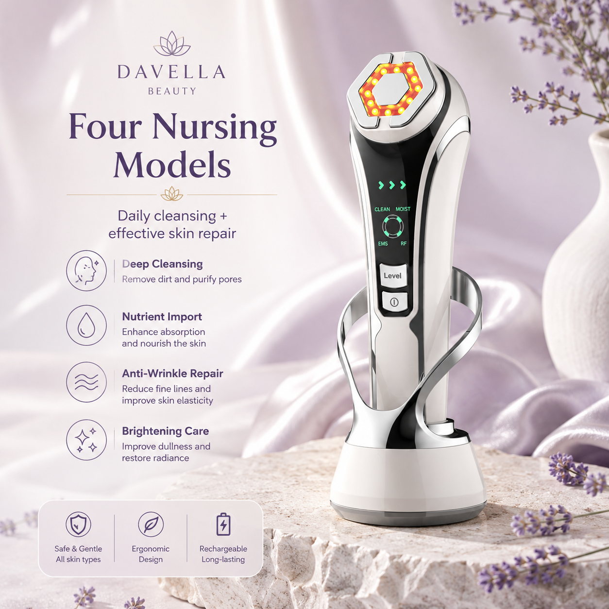 RF Facial Lifting Device | EMS Microcurrent Anti-Aging Beauty Device