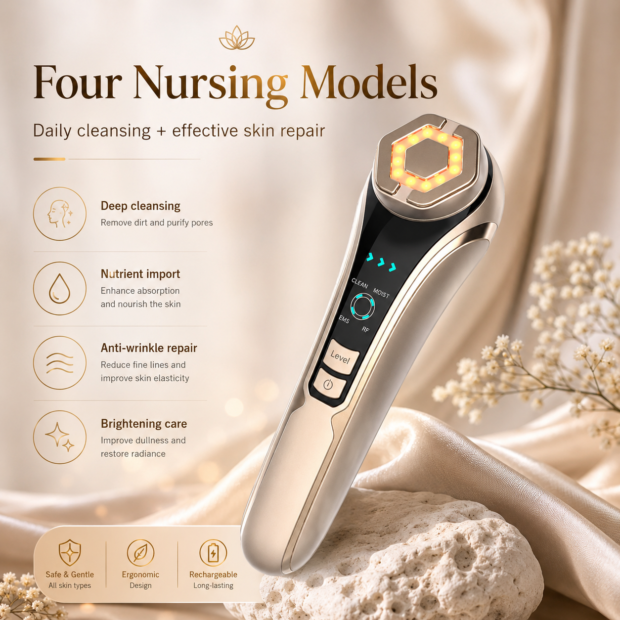 RF Facial Lifting Device | EMS Microcurrent Anti-Aging Beauty Device
