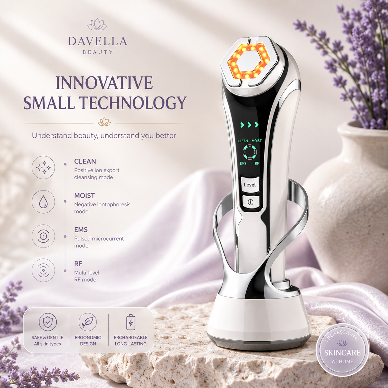 RF Facial Lifting Device | EMS Microcurrent Anti-Aging Beauty Device