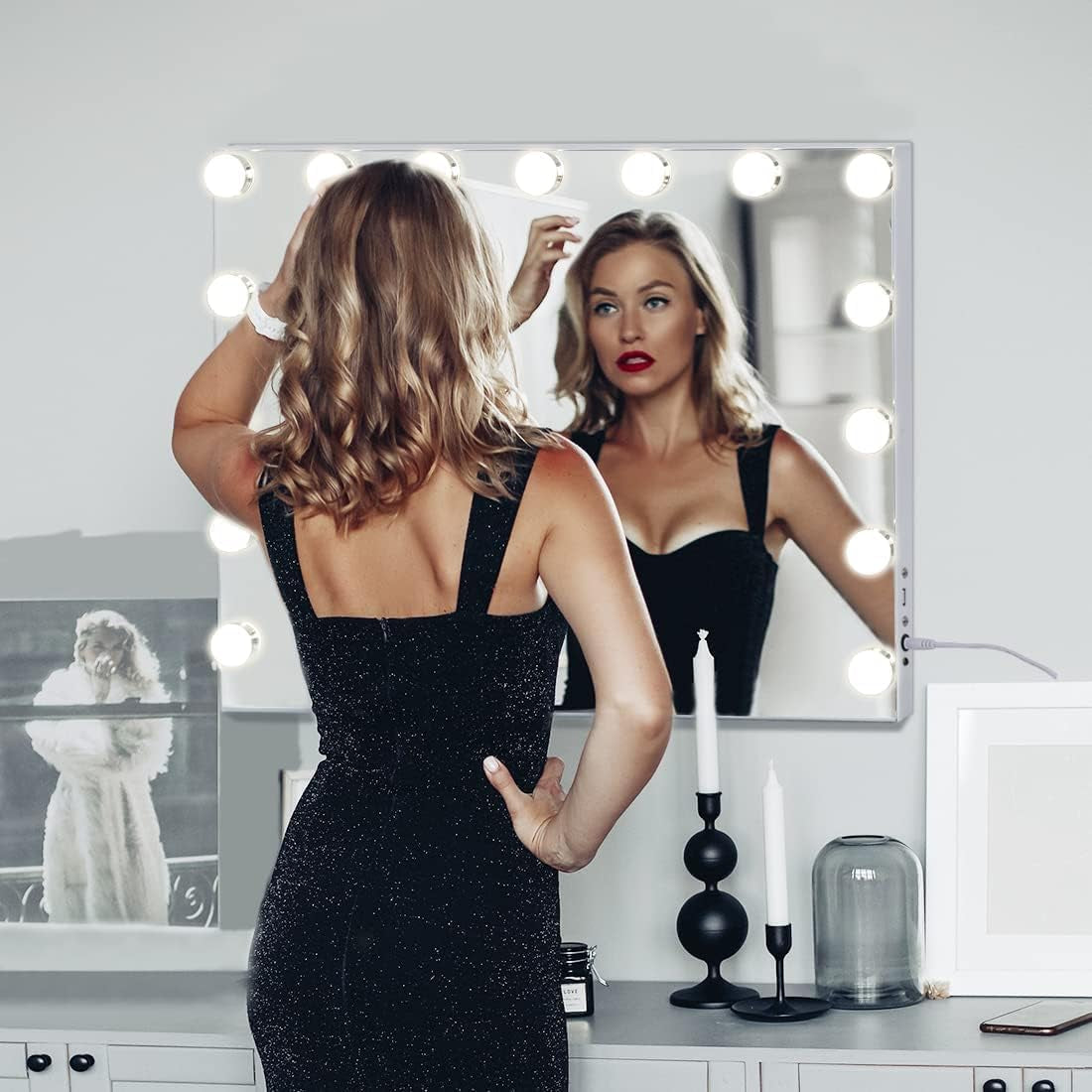 Hollywood Vanity Mirror with Lights – Professional Makeup Mirror with USB & Type-C Charging