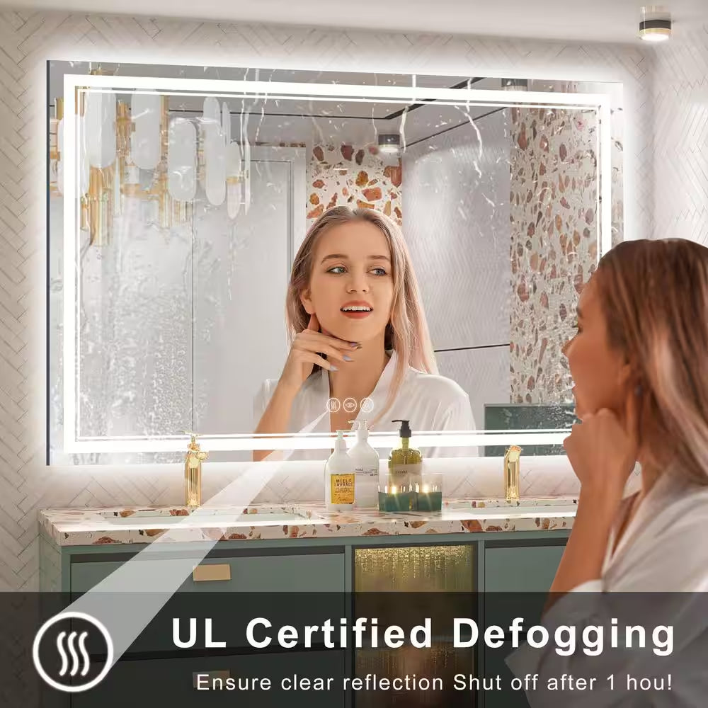 Premium 30" x 48" LED Bathroom Mirror – Anti-Fog, Frameless & Modern Design
