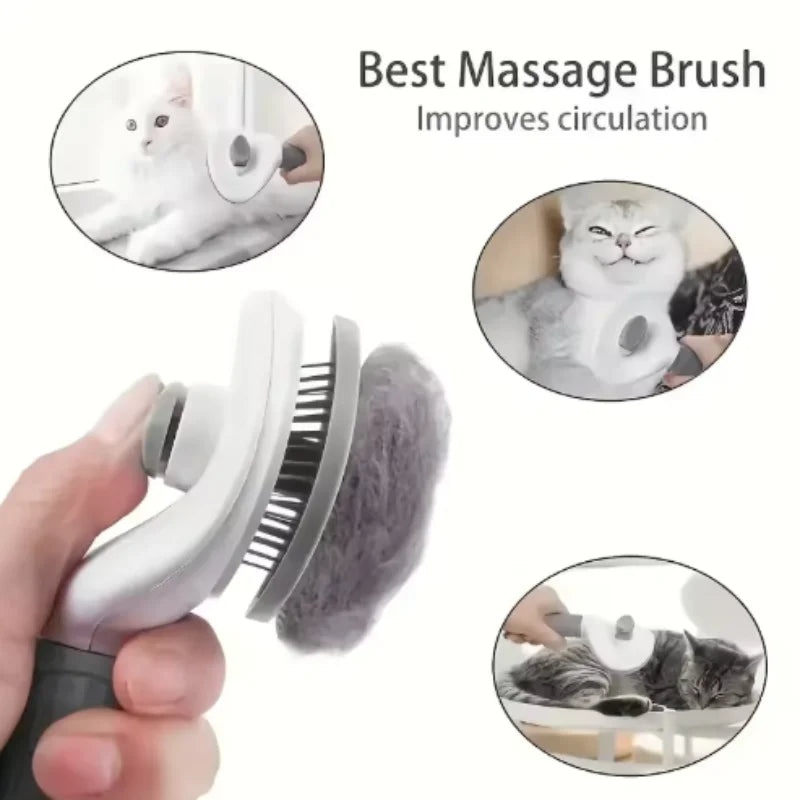 Self-Cleaning Pet Grooming Brush and Comb for Dogs and Cats - Dematting Tool and Hair Remover