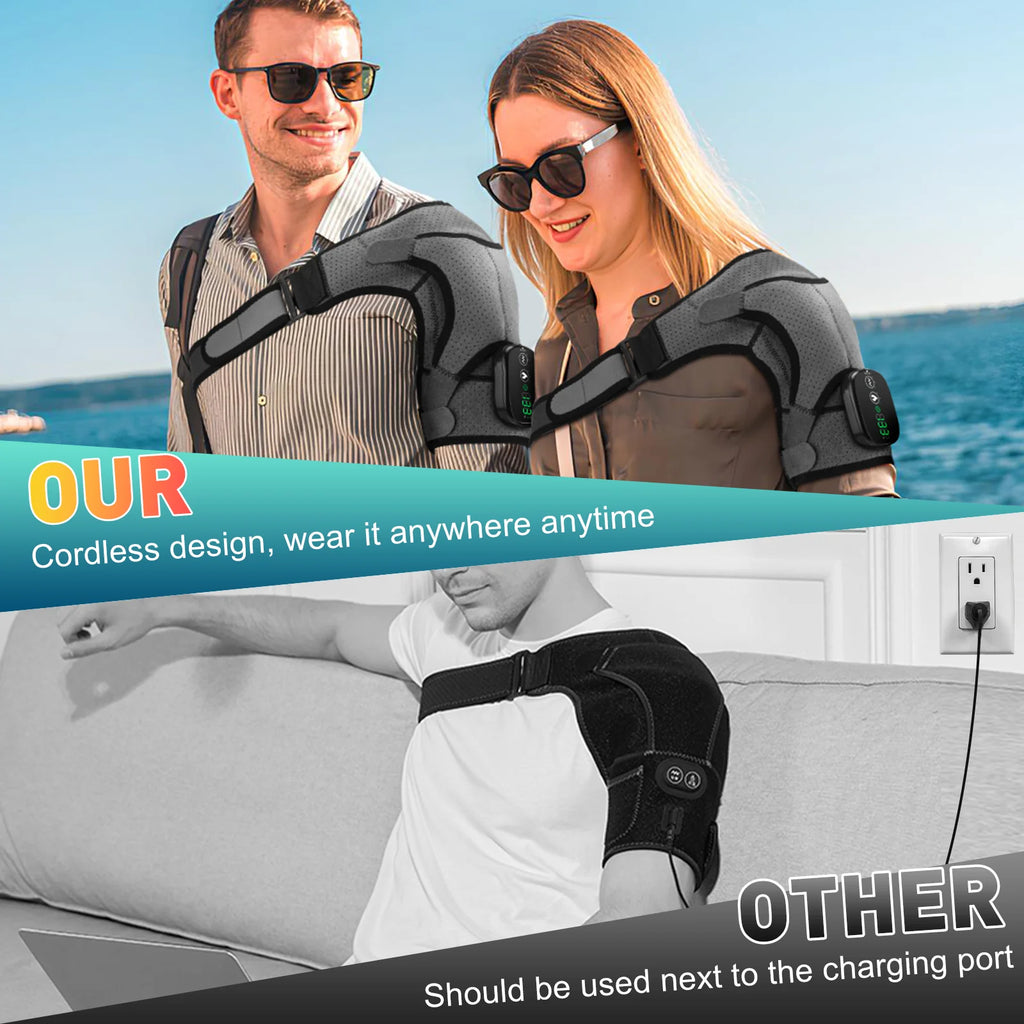 ThermaRelief™ Pro | Cordless Heated Shoulder Massager & Recovery Brace