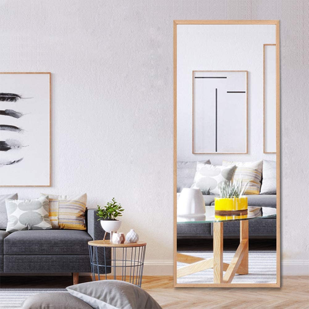 Luxury 65" Full Length Mirror – Large Solid Wood Floor Mirror for Bedroom, Living Room & Dressing Area