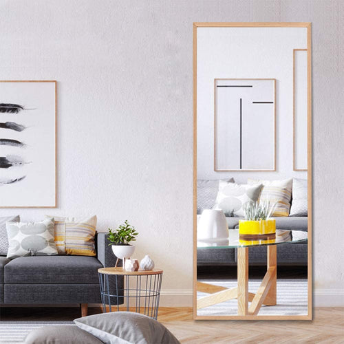 Luxury 65" Full Length Mirror – Large Solid Wood Floor Mirror for Bedroom, Living Room & Dressing Area