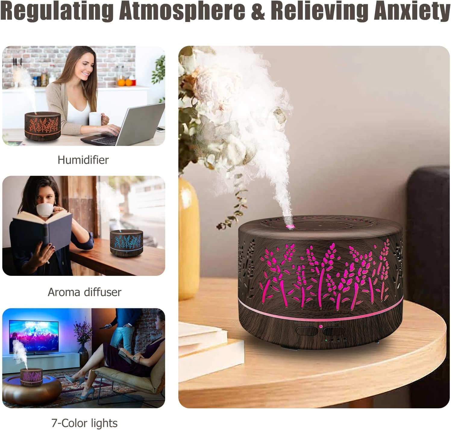 AuraMist™ Pro | 600ml Ultrasonic Aromatherapy Diffuser & Cool Mist Humidifier