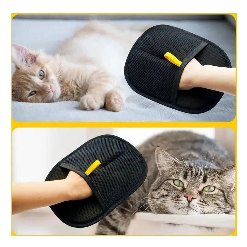 Double-Sided Pet Grooming Gloves for Cats and Dogs - Effective Deshedding and Hair Removal Tool