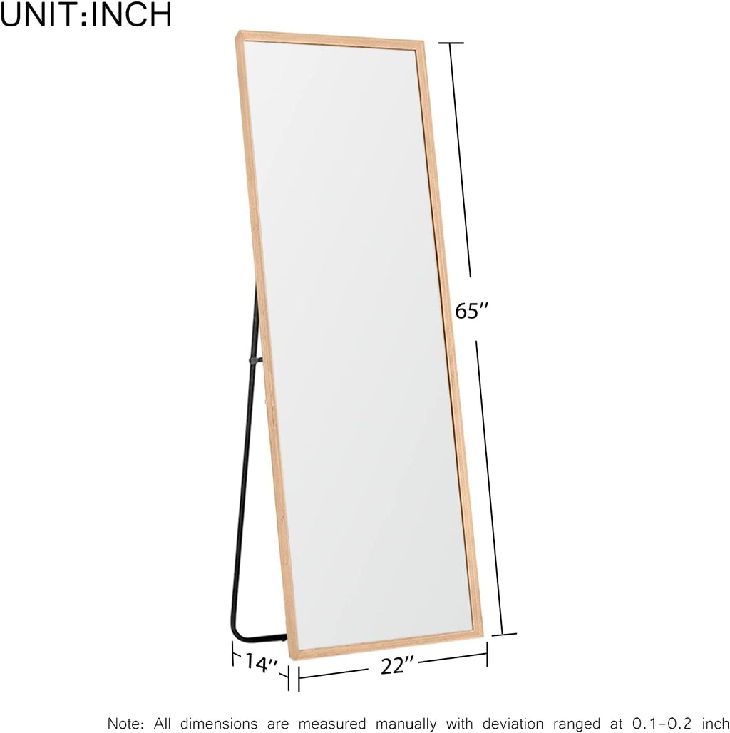 Luxury 65" Full Length Mirror – Large Solid Wood Floor Mirror for Bedroom, Living Room & Dressing Area