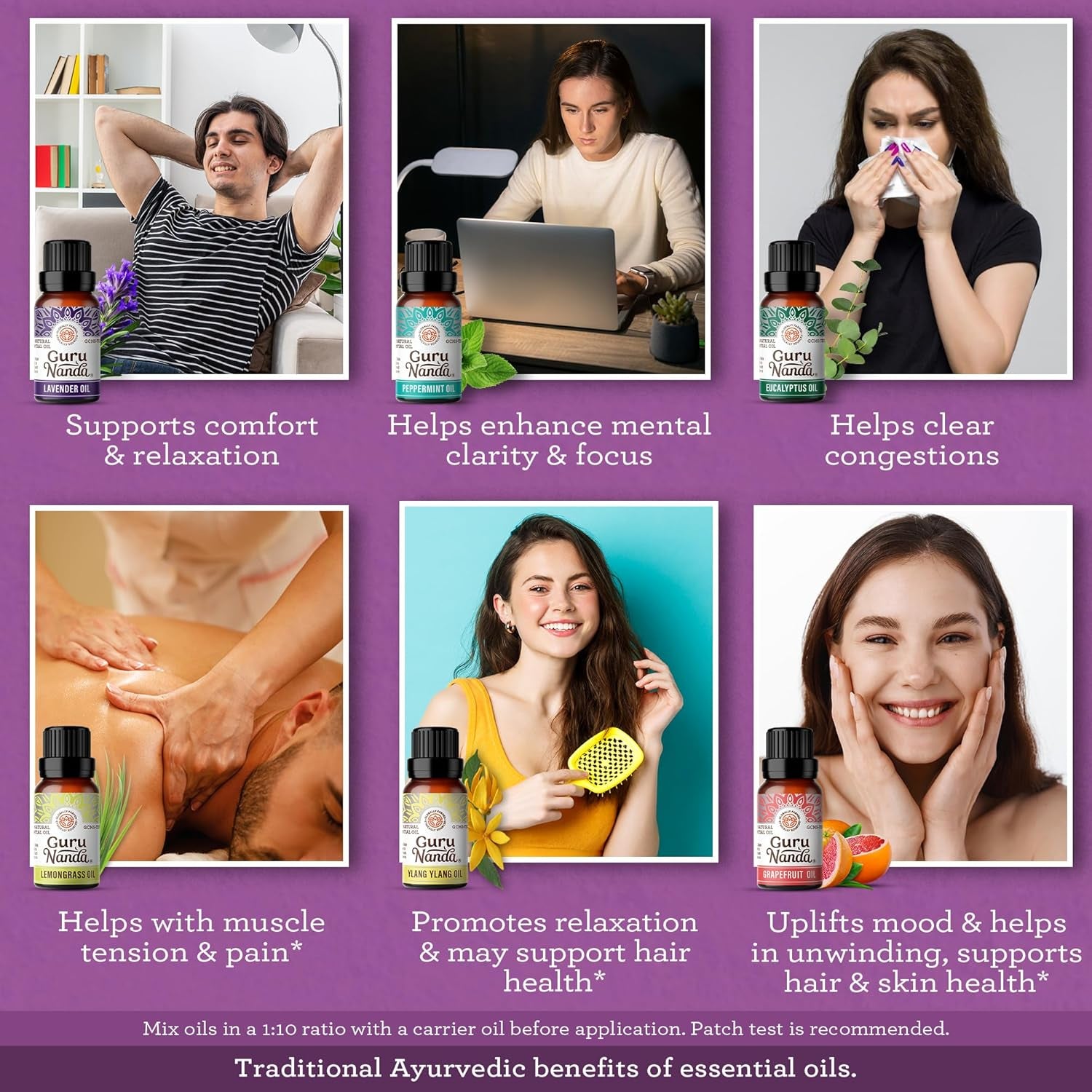 AuraBlends™ | 100% Natural Essential Oils Premium Set (6-Pack)