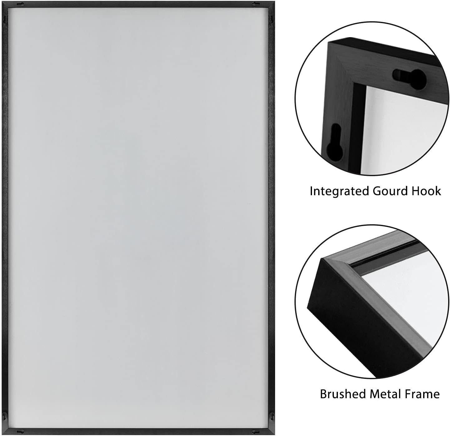 ✨ Large Full Length Mirror – Modern Black Frame Floor & Wall Mirror (52" x 32")