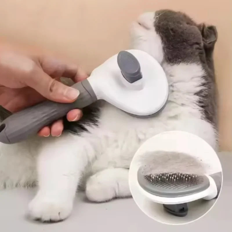 Self-Cleaning Pet Grooming Brush and Comb for Dogs and Cats - Dematting Tool and Hair Remover