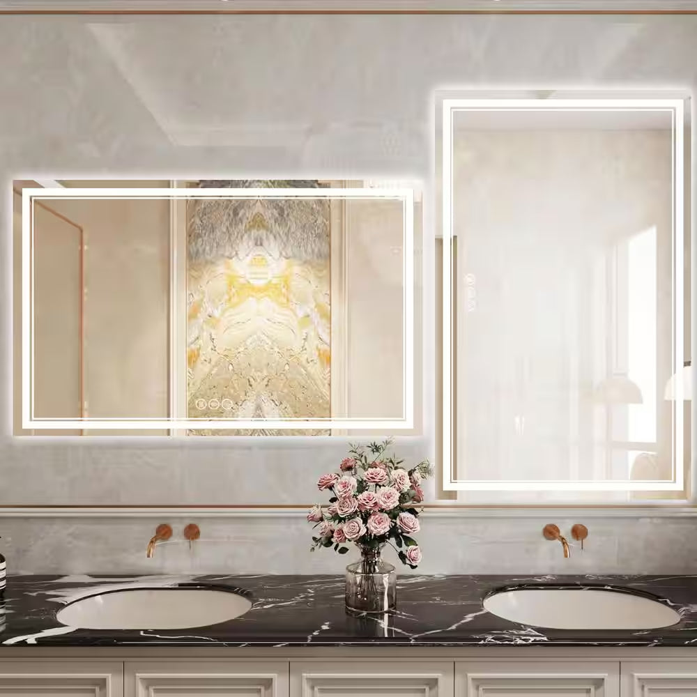 Premium 30" x 48" LED Bathroom Mirror – Anti-Fog, Frameless & Modern Design