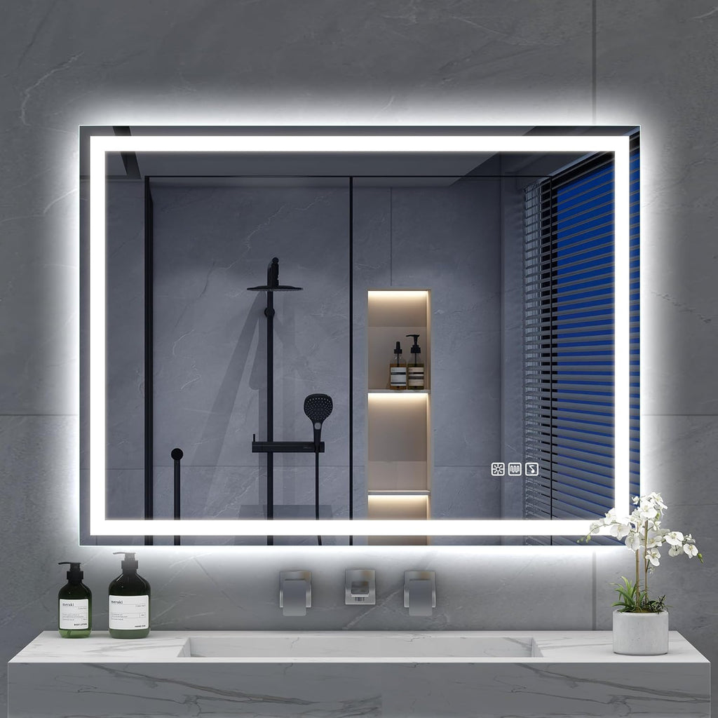 ✨ Luxury Smart LED Bathroom Mirror – Bluetooth Speaker, Anti-Fog & Adjustable Lighting